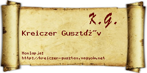 Kreiczer Gusztáv névjegykártya